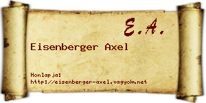 Eisenberger Axel névjegykártya